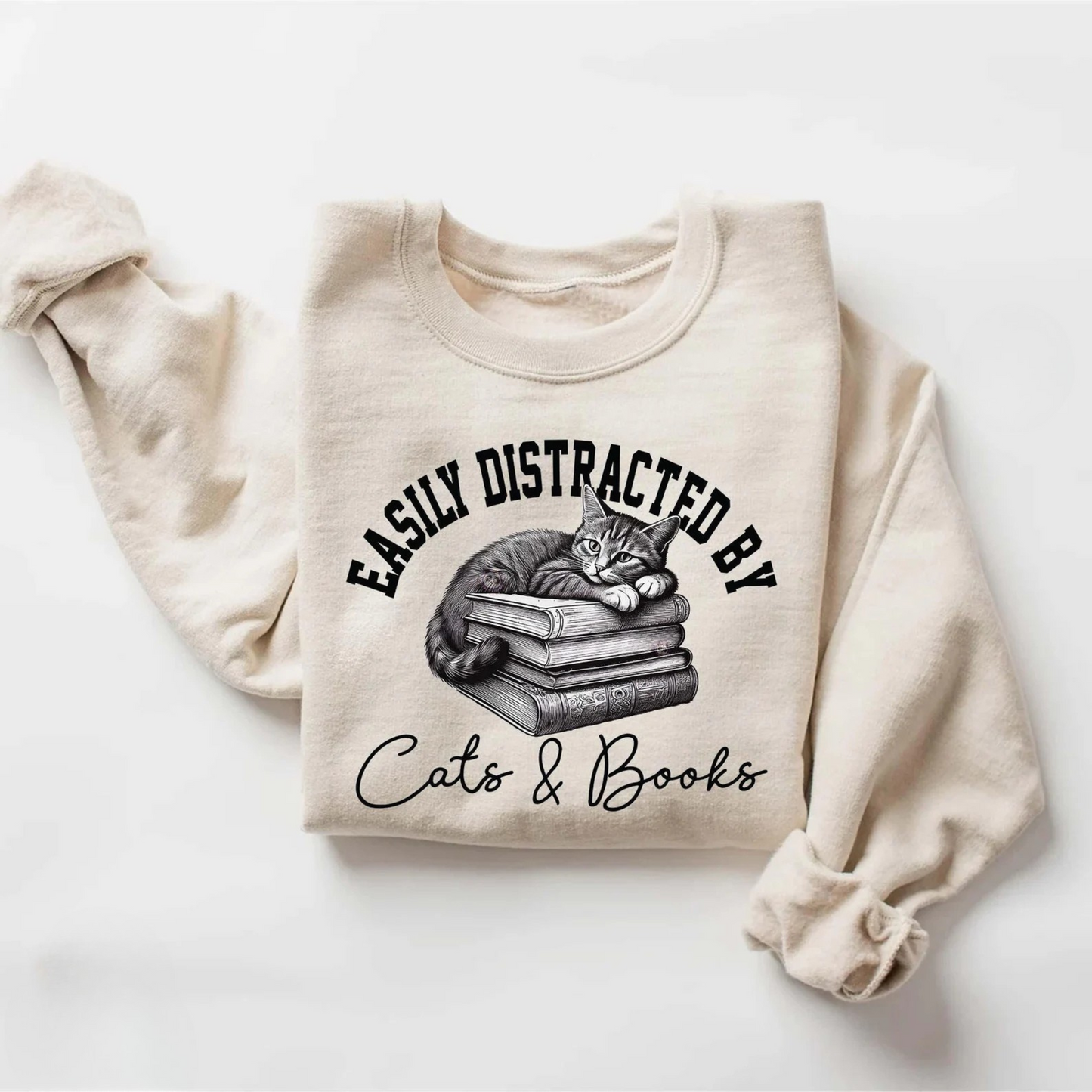 Easily Distracted By Cats Sweater New