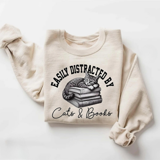 Easily Distracted By Cats Sweater New