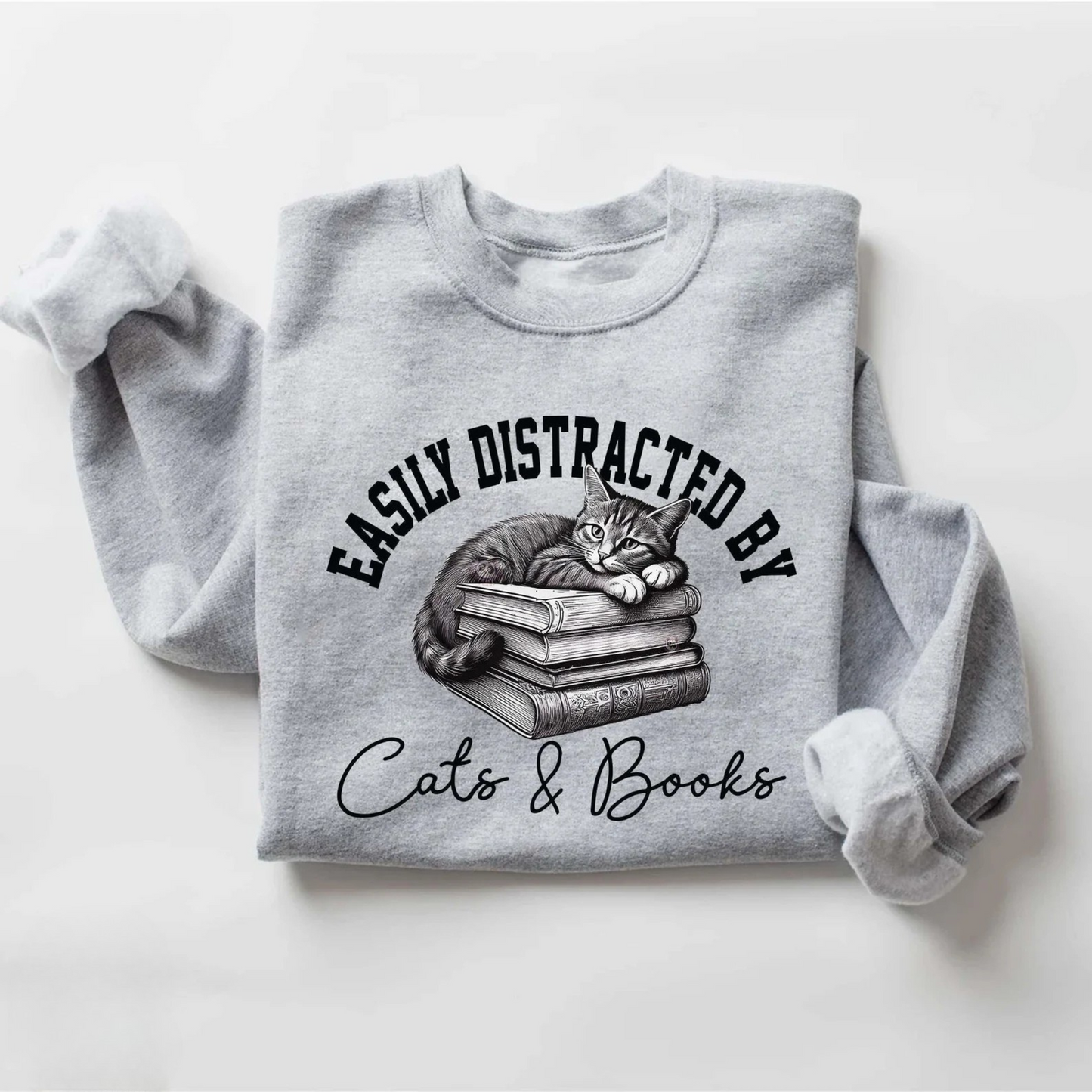 Easily Distracted By Cats Sweater New