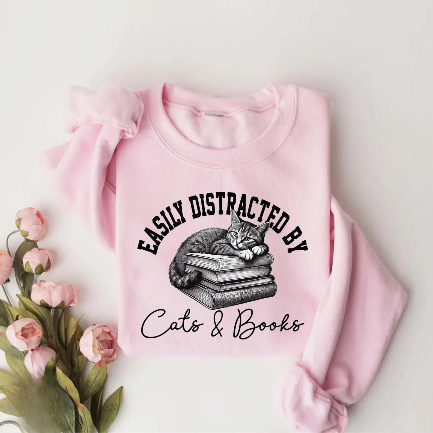 Easily Distracted By Cats Sweater New