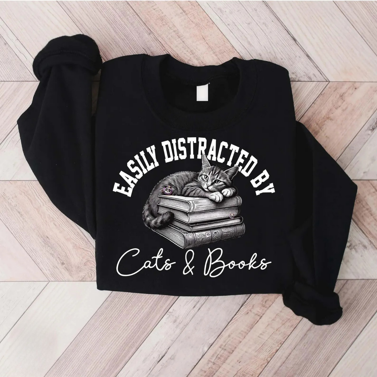 Easily Distracted By Cats Sweater New