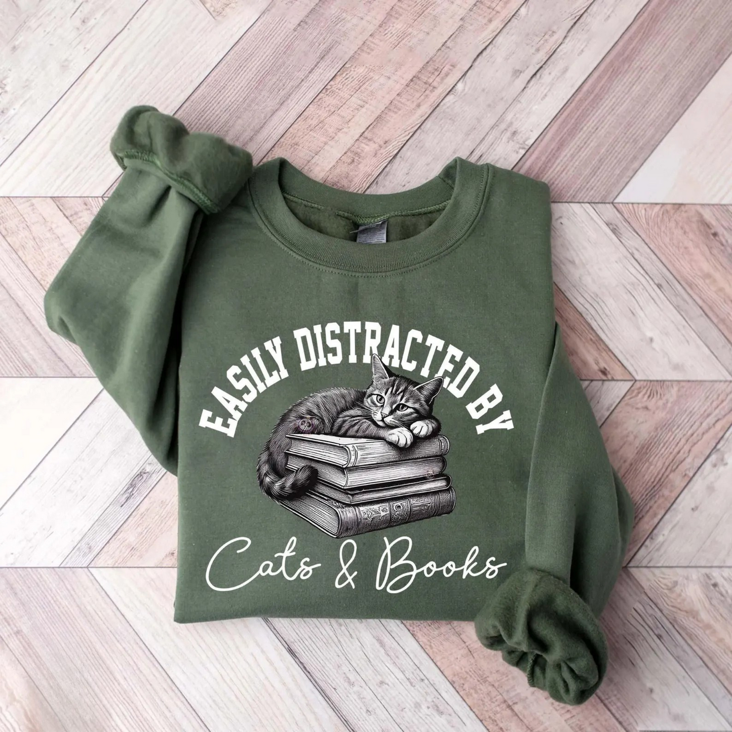 Easily Distracted By Cats Sweater New