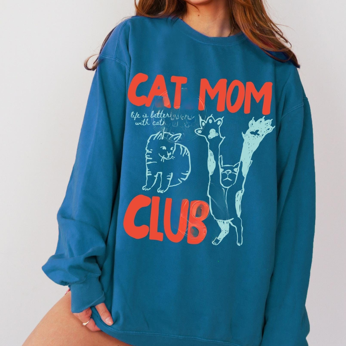 Retro Cat Mom Sweatshirt