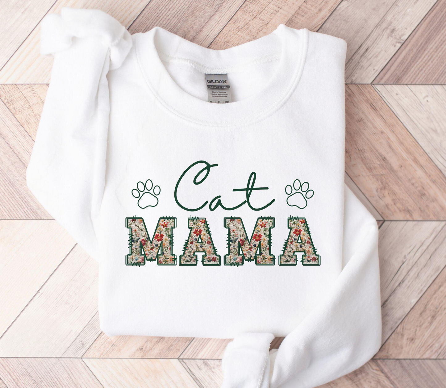 Floral Cat Mama Sweater