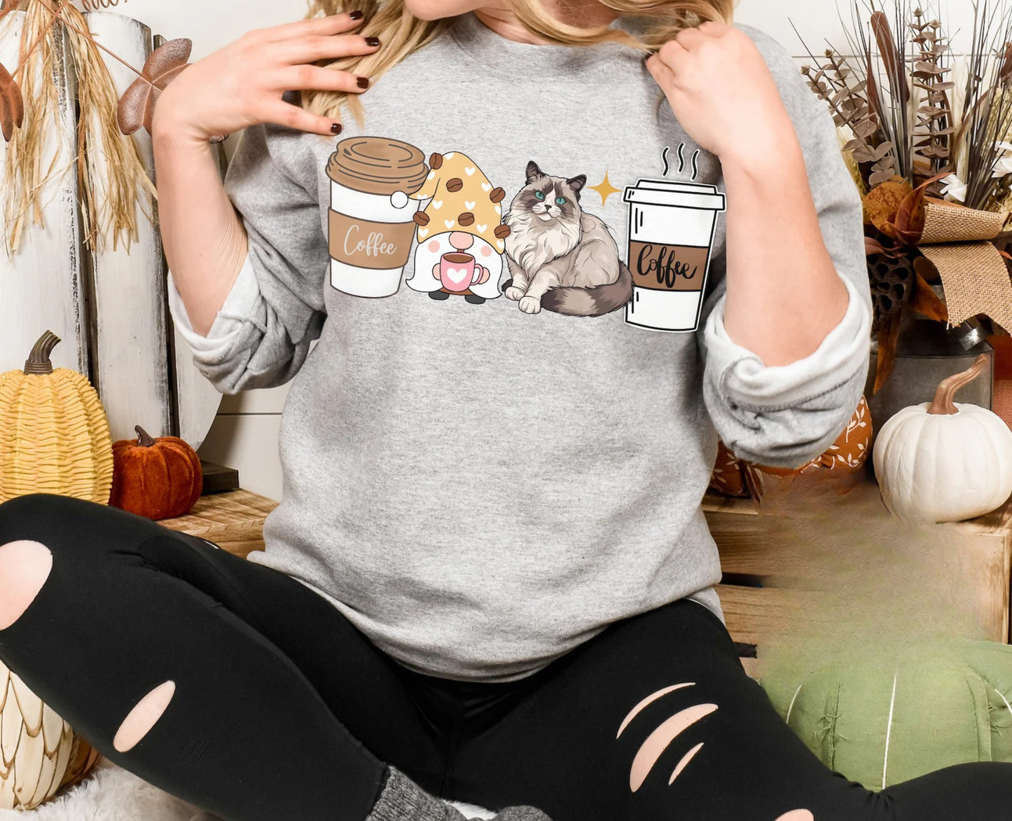 Cat Coffee Lover Sweater