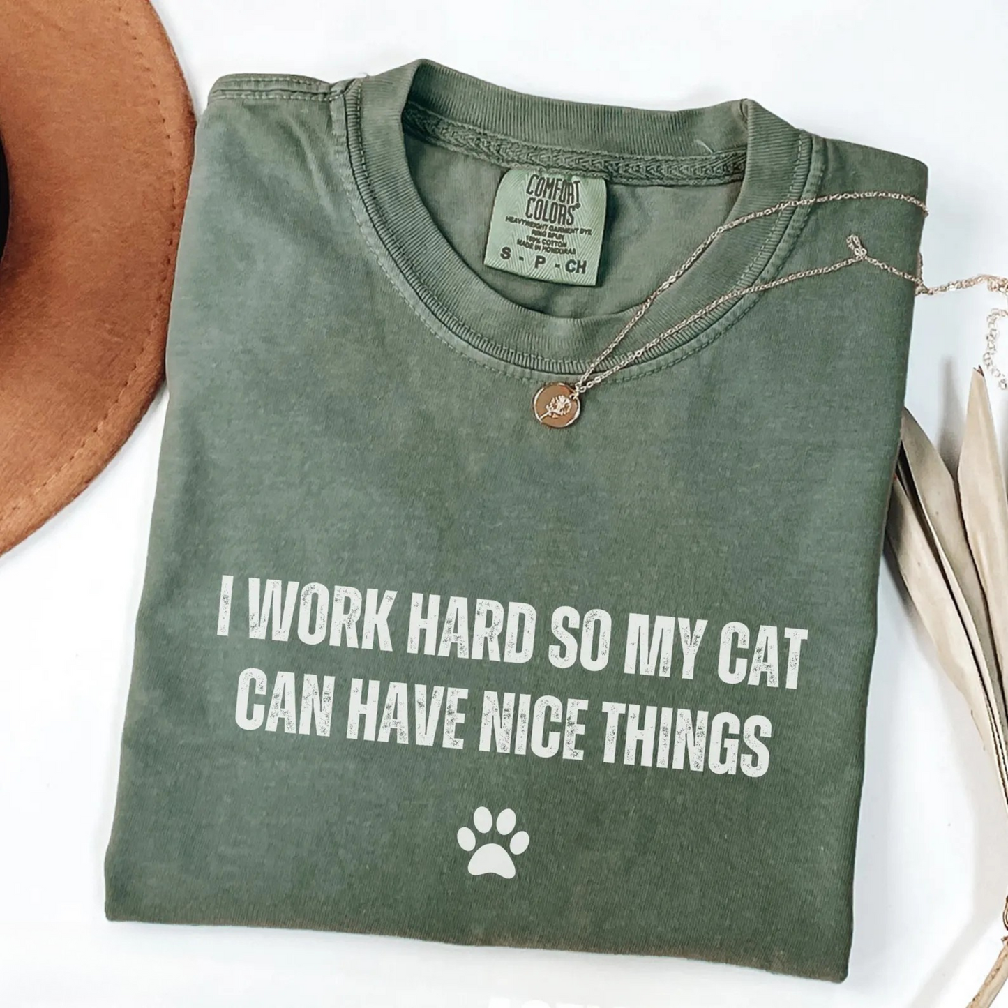I Work Hard Cats Tee