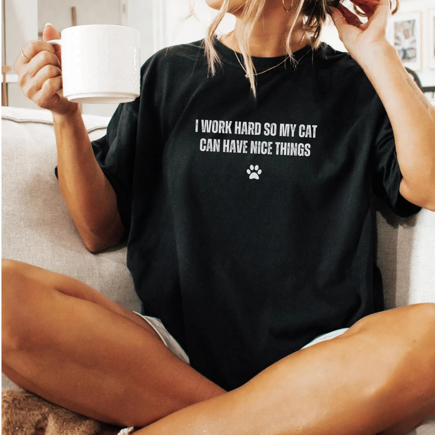 I Work Hard Cats Tee