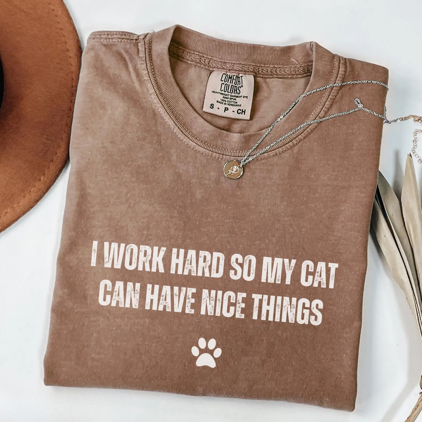 I Work Hard Cats Tee