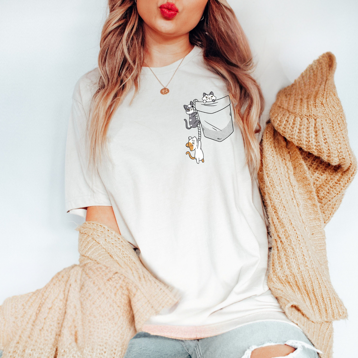 Cat Pocket Tee New