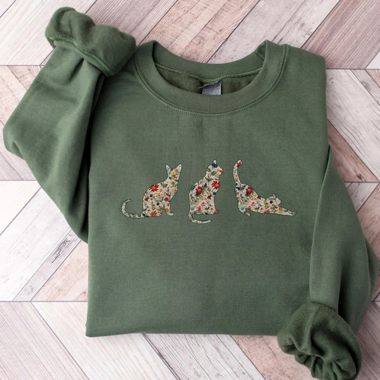 Floral Cat Mom Sweater New