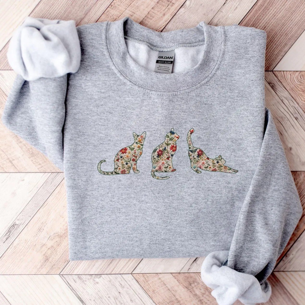 Floral Cat Mom Sweater New