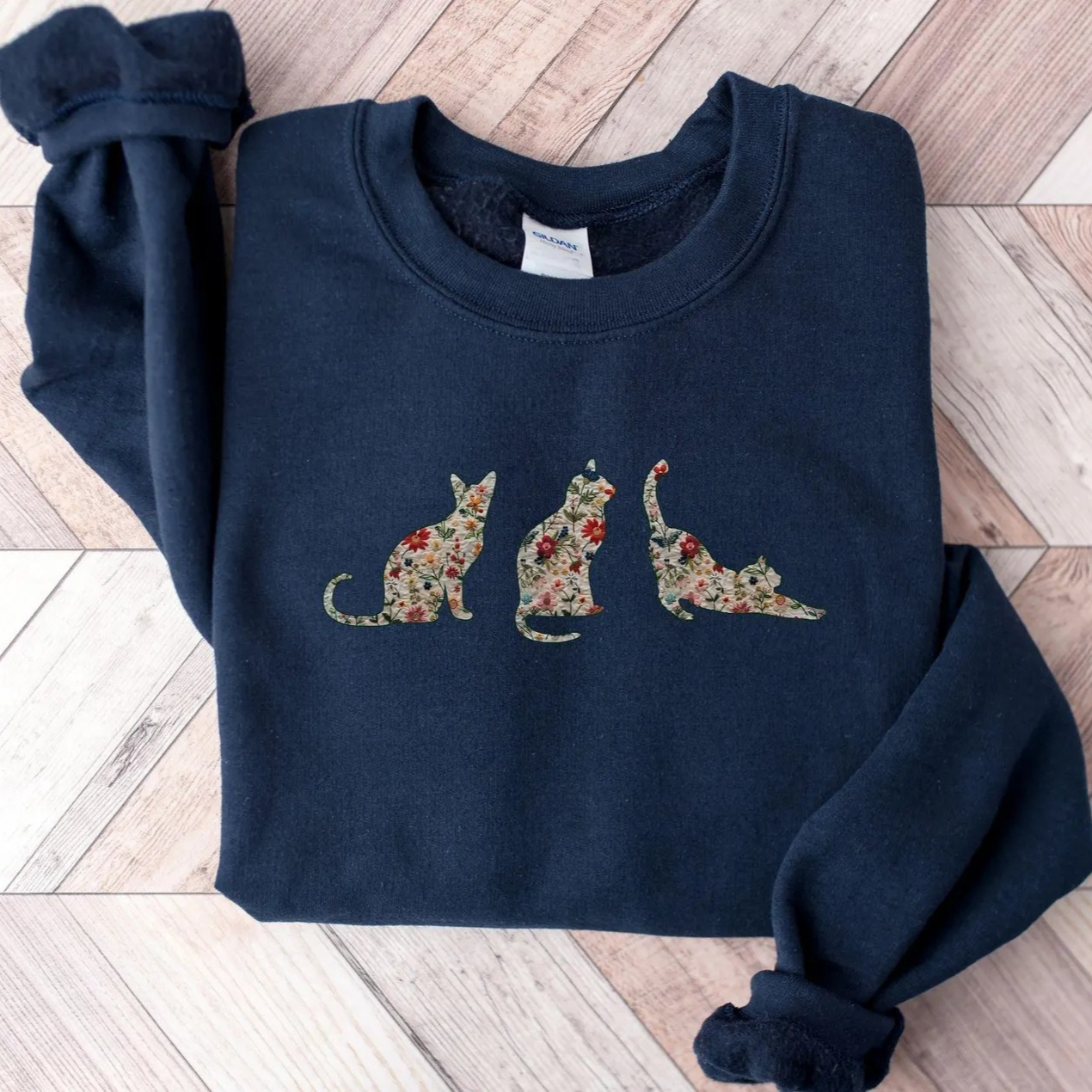 Floral Cat Mom Sweater New
