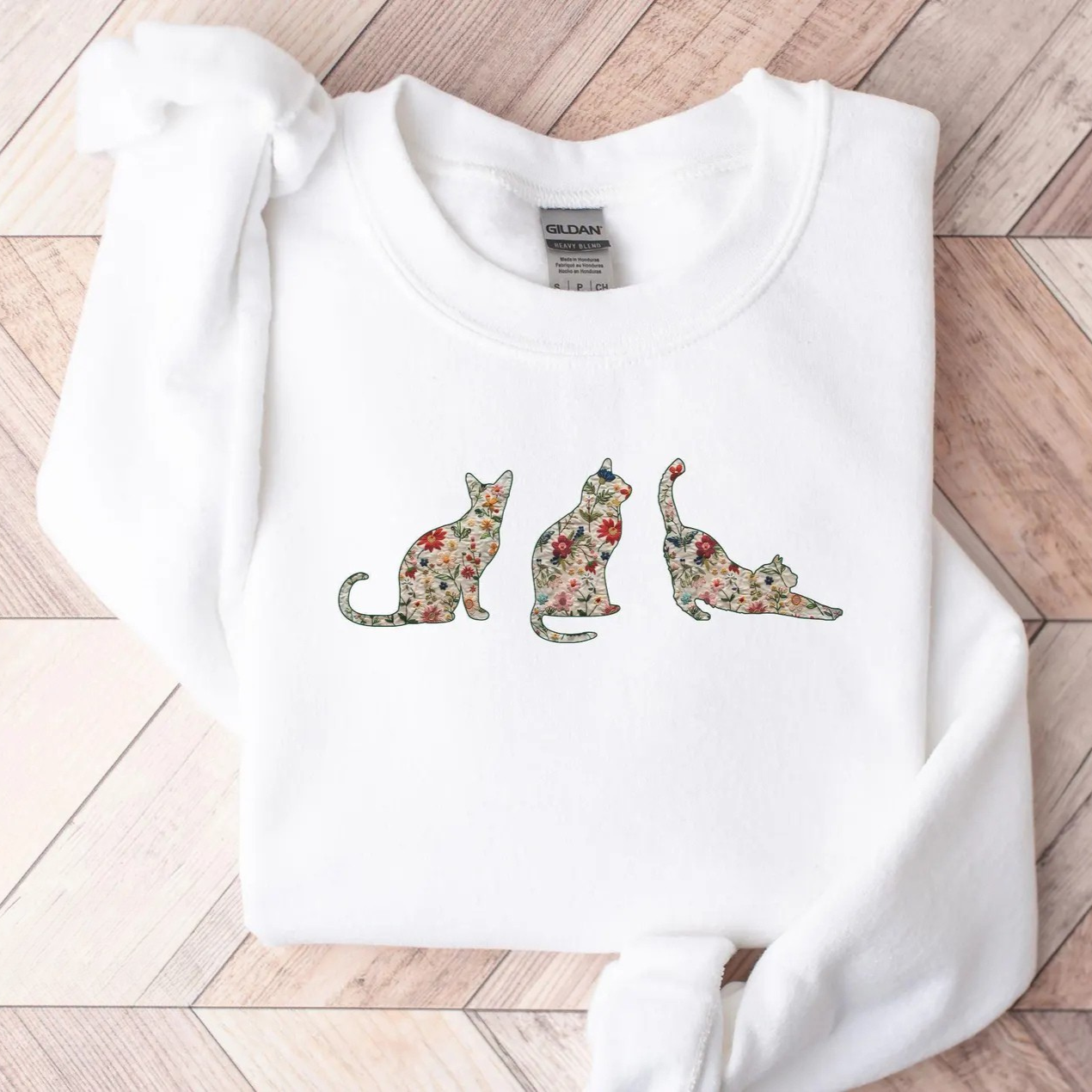 Floral Cat Mom Sweater New