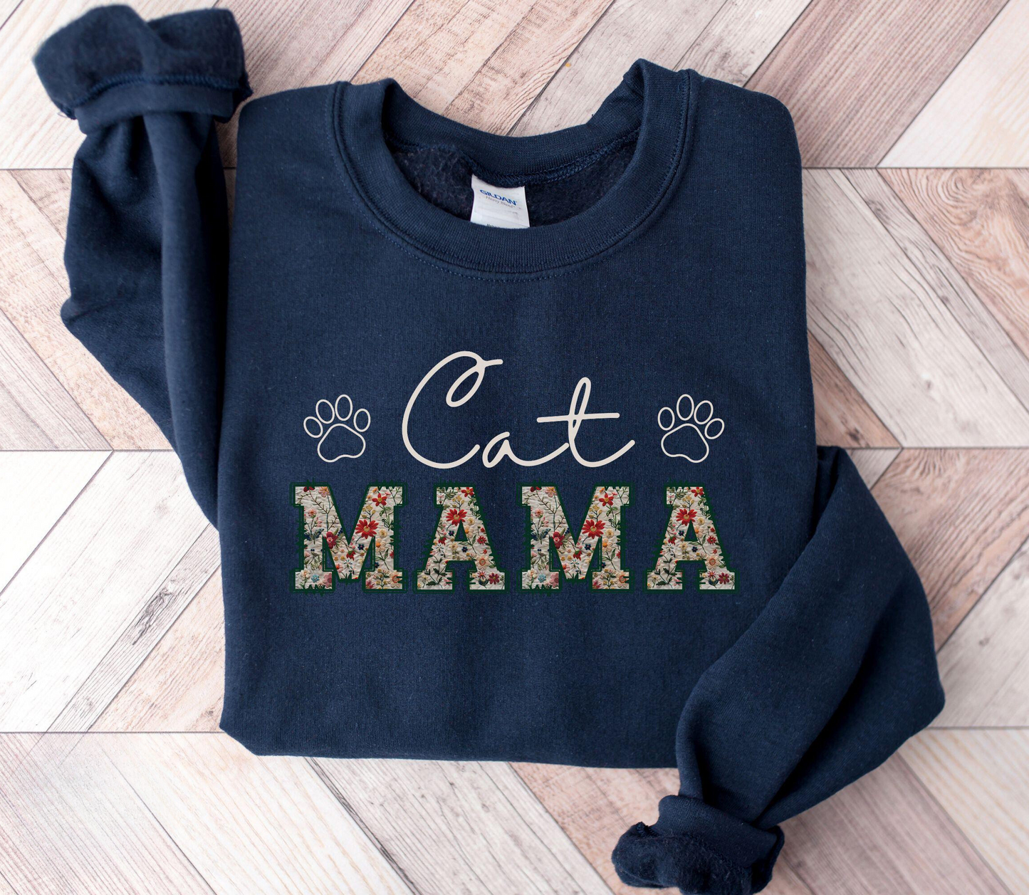 Floral Cat Mama Sweater