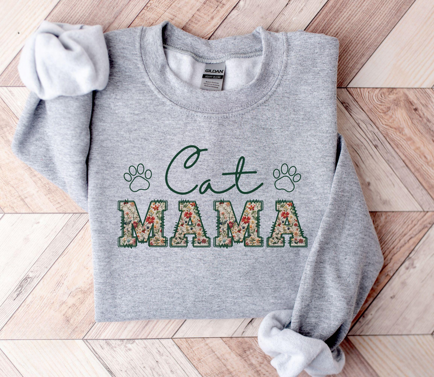 Floral Cat Mama Sweater