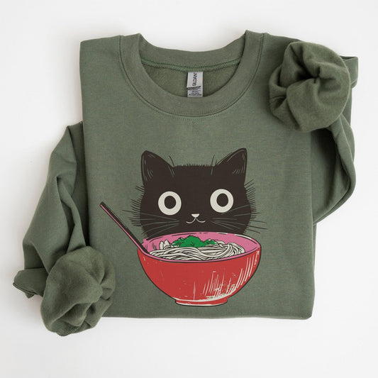 Retro Ramen Cat Sweater