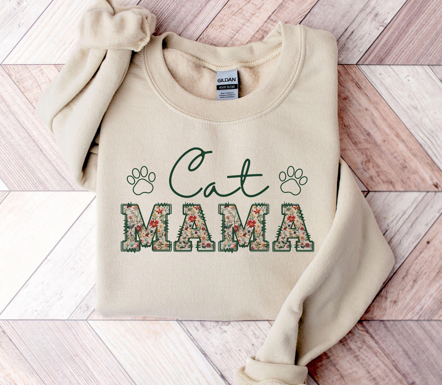 Floral Cat Mama Sweater