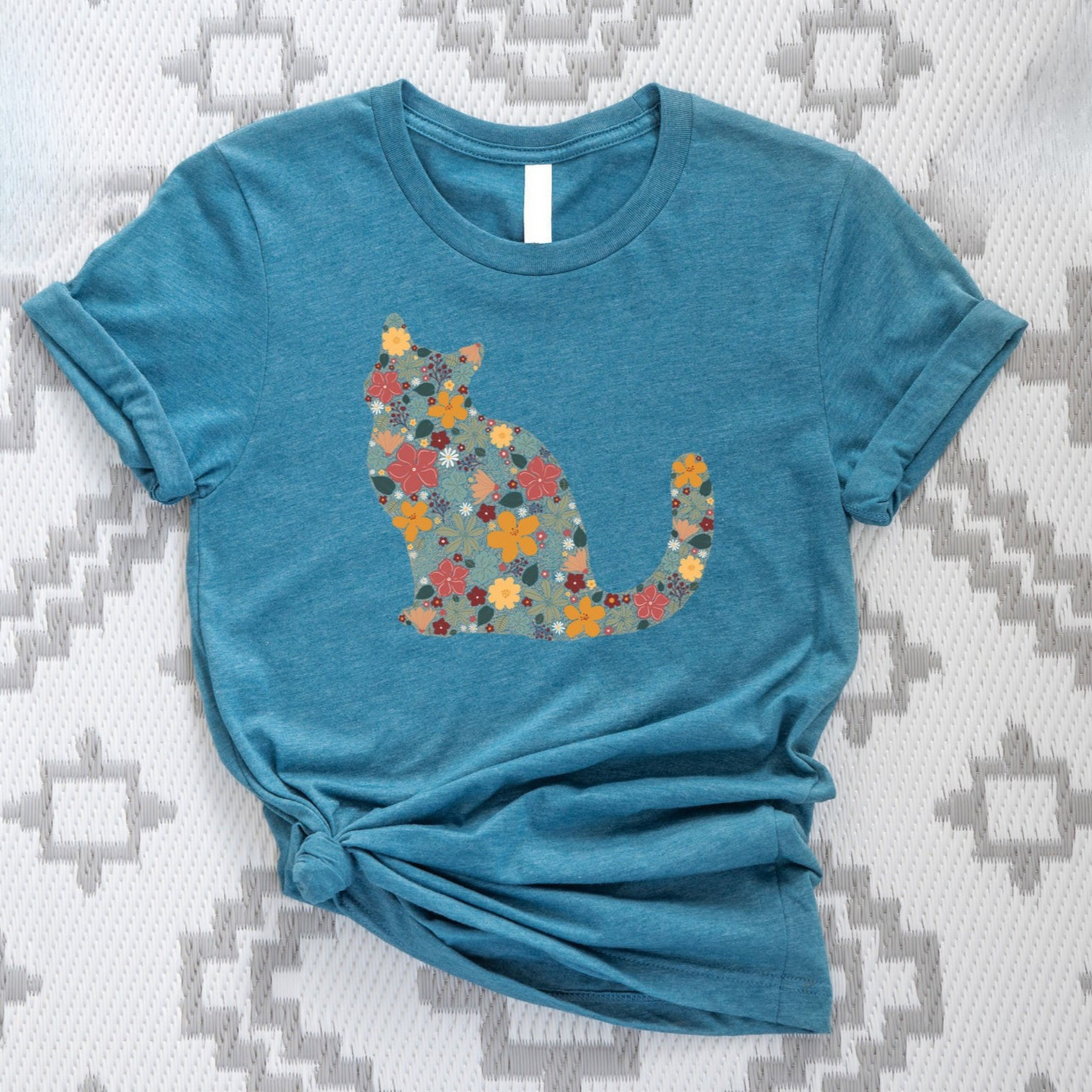 Floral Cat Mom Tee