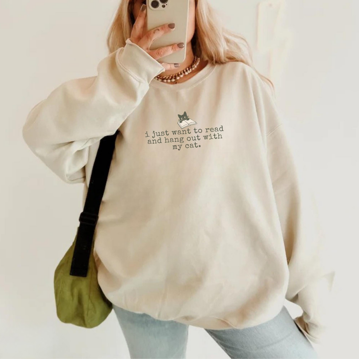Funny Books Cat Sweatshirt