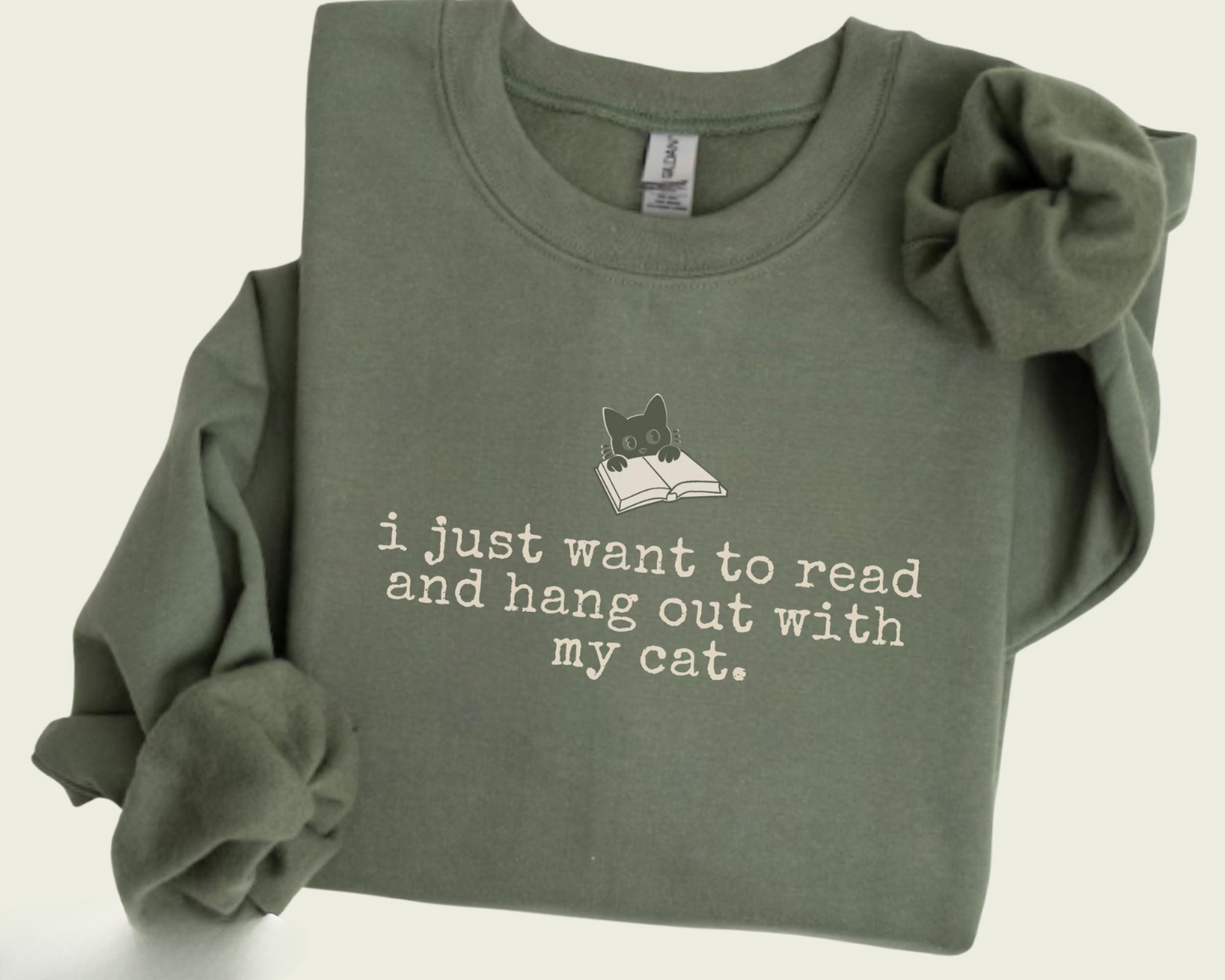 Funny Books Cat Sweatshirt