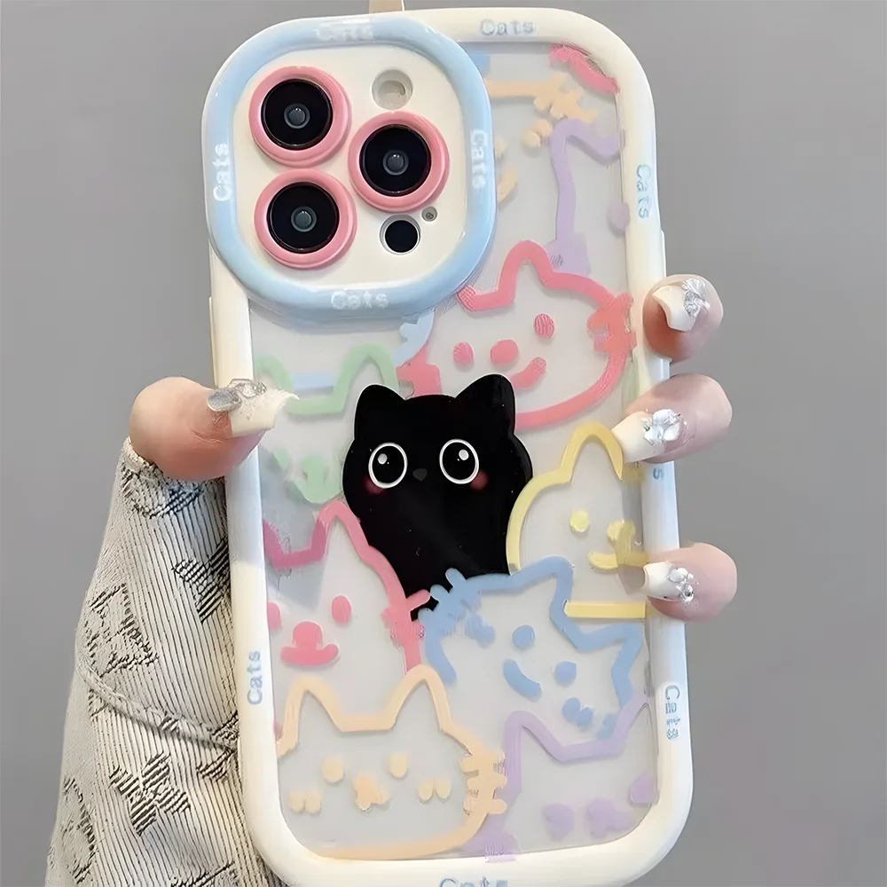 Cute Black Cat iPhone Case