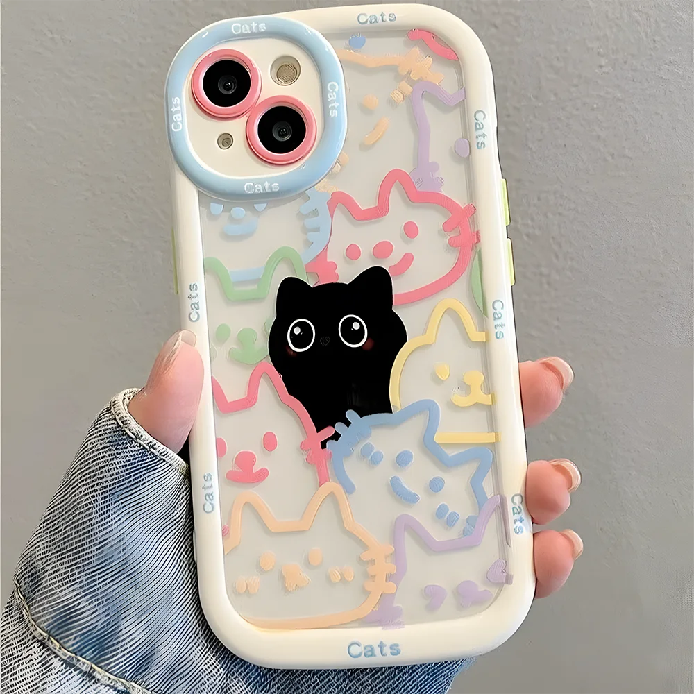 Cute Black Cat iPhone Case