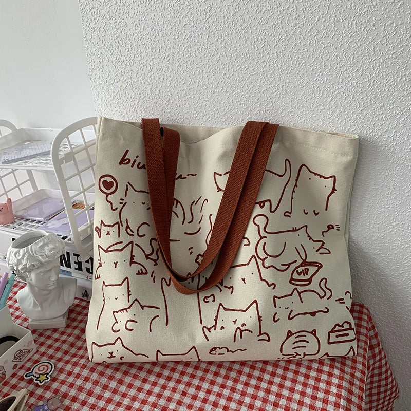 Japanese Cat Tote Bag