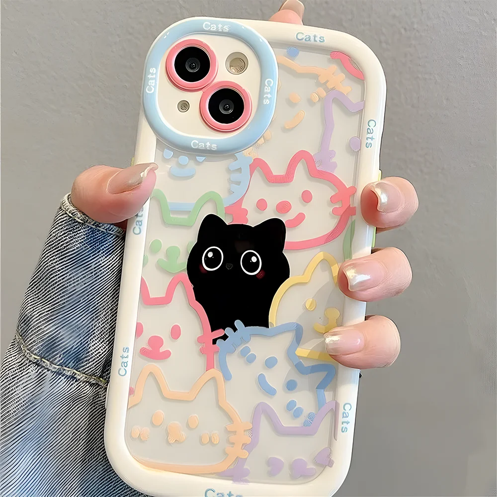 Cute Black Cat iPhone Case