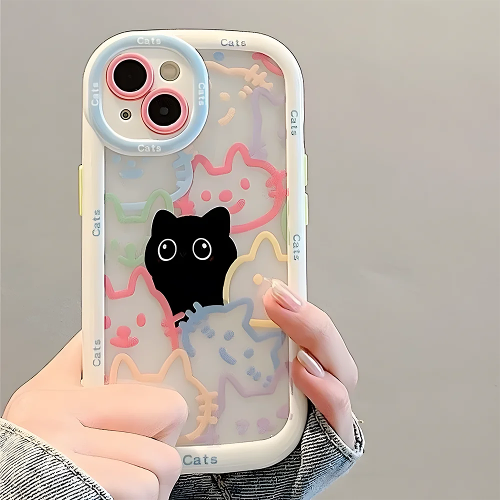 Cute Black Cat iPhone Case