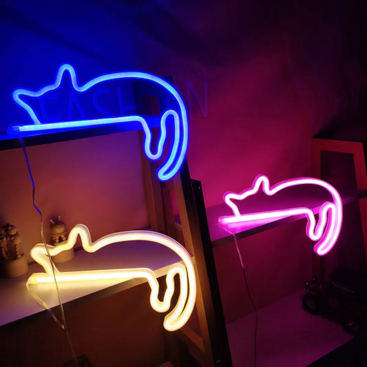 Cat LED Light Sign V2