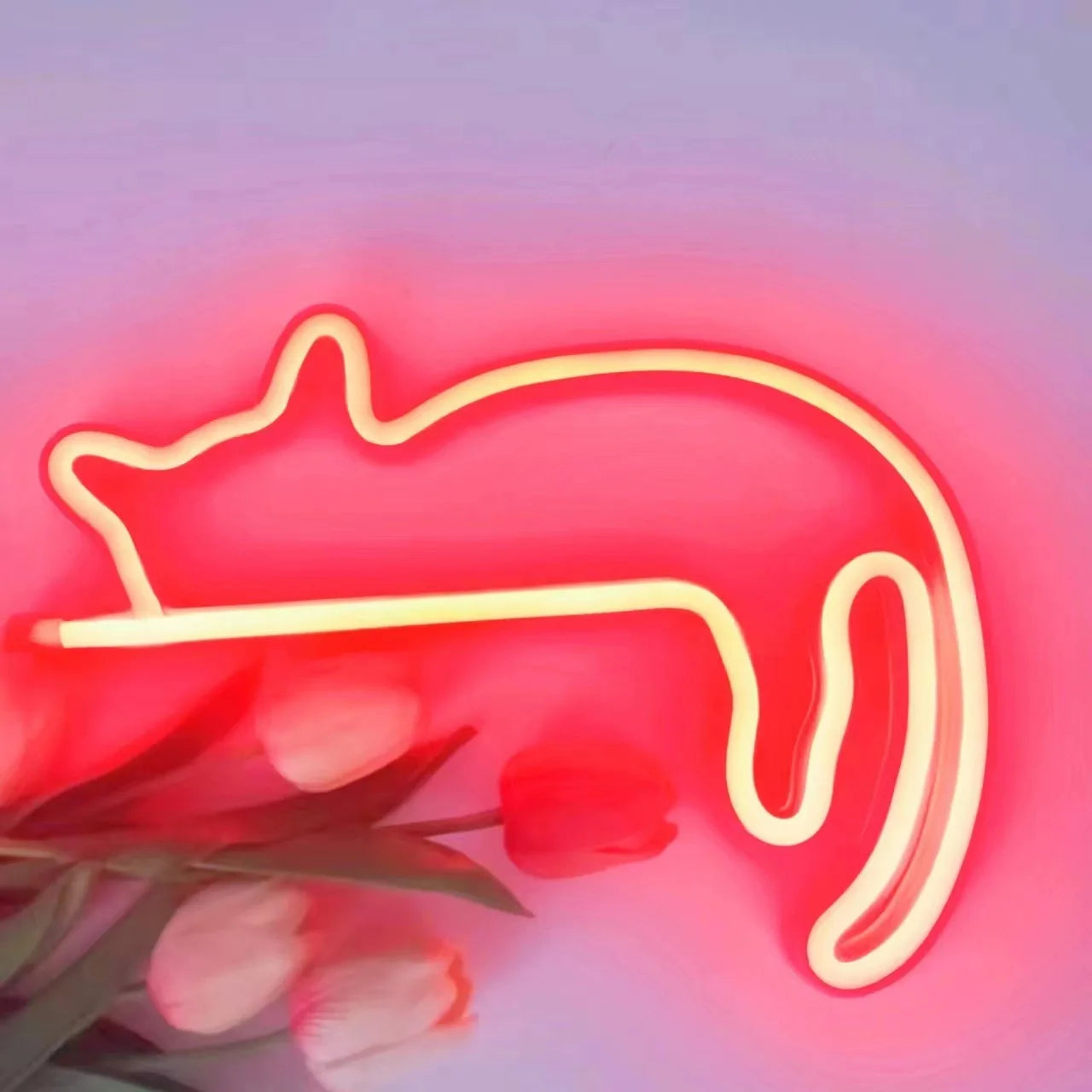 Cat LED Light Sign V2