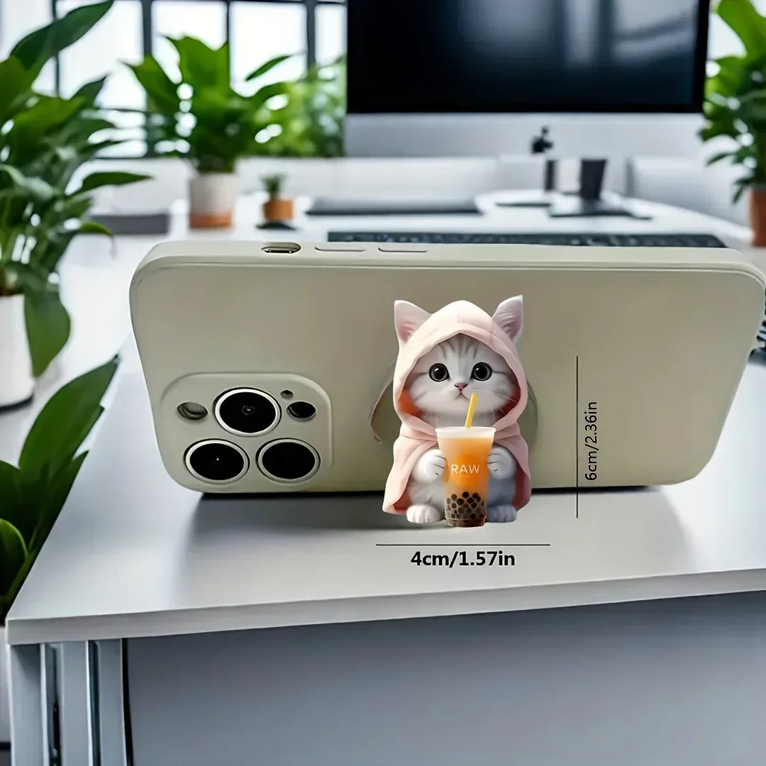 Cat Bubble Tea Phone Holder