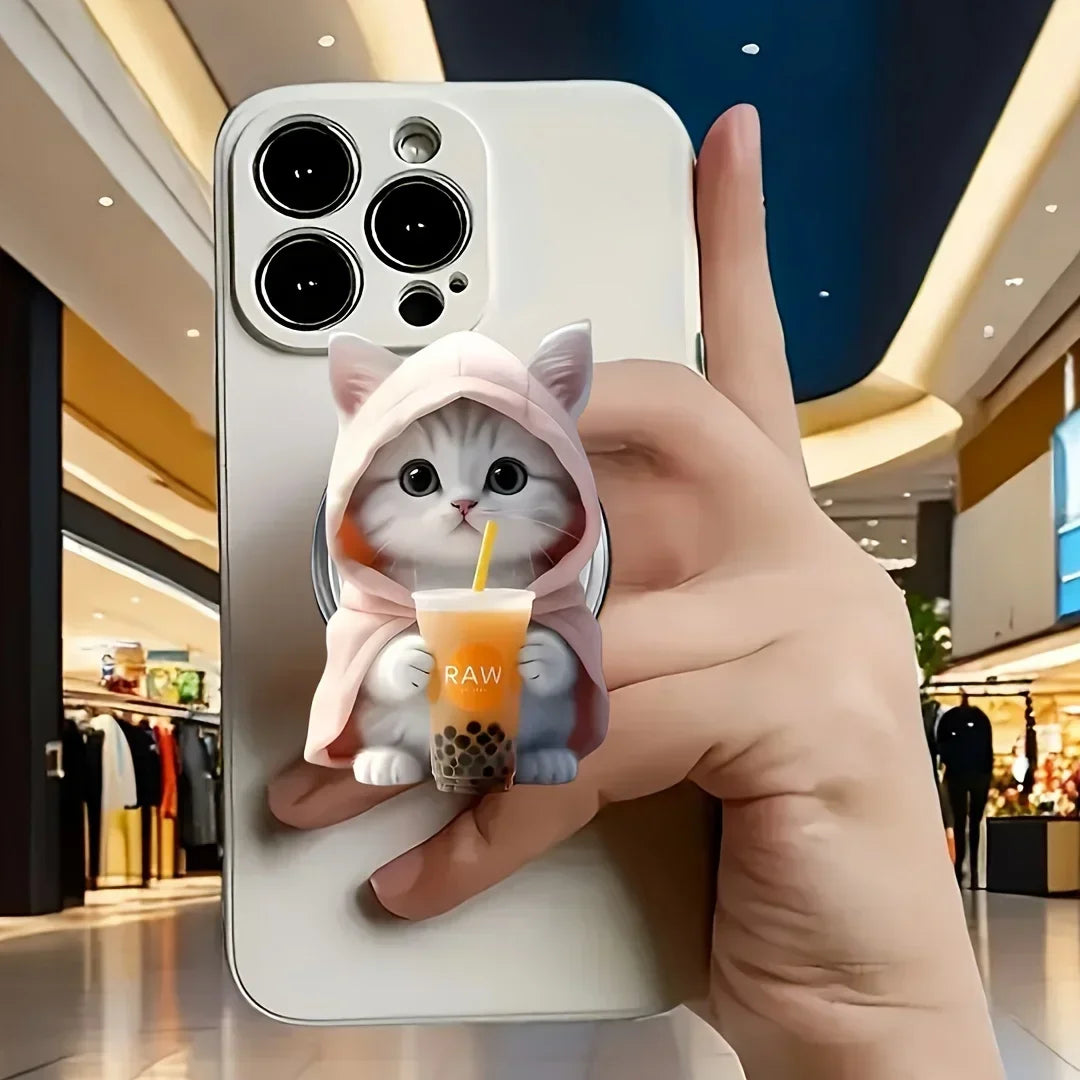 Cat Bubble Tea Phone Holder