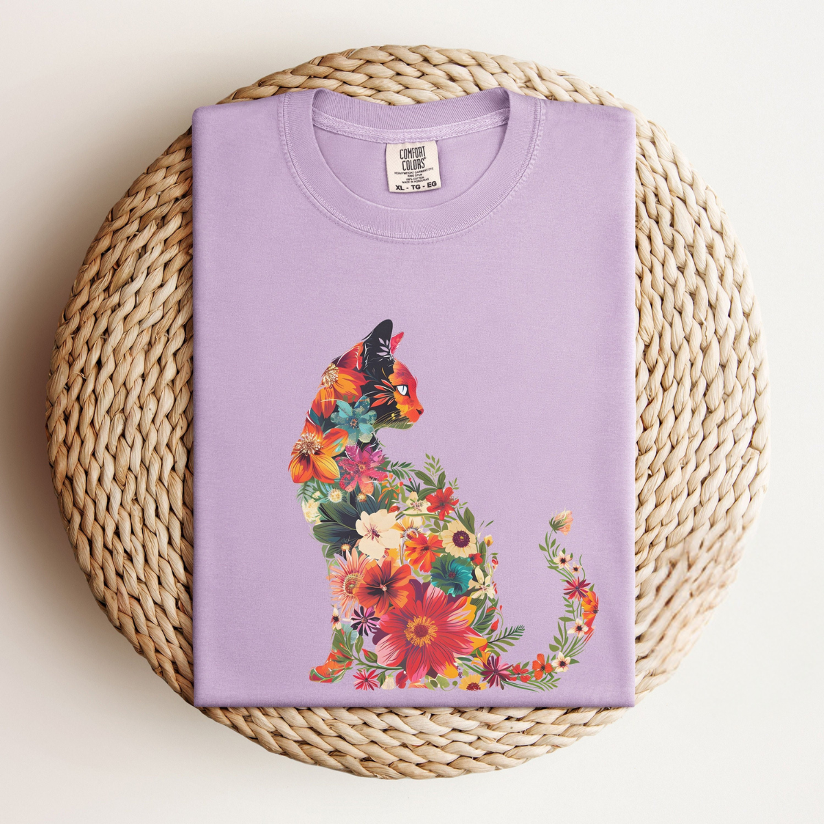 Floral Cat Tee V6