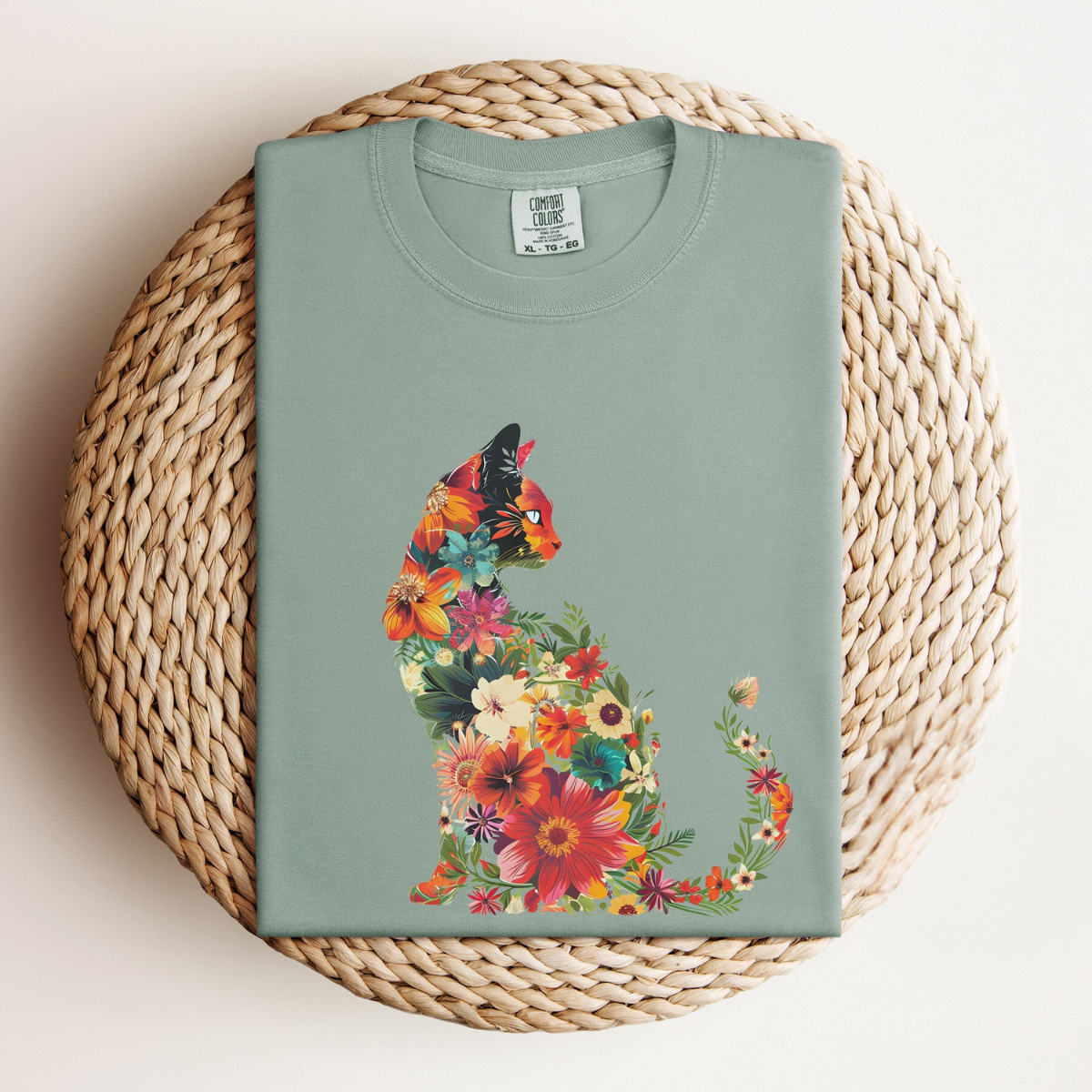 Floral Cat Tee V6