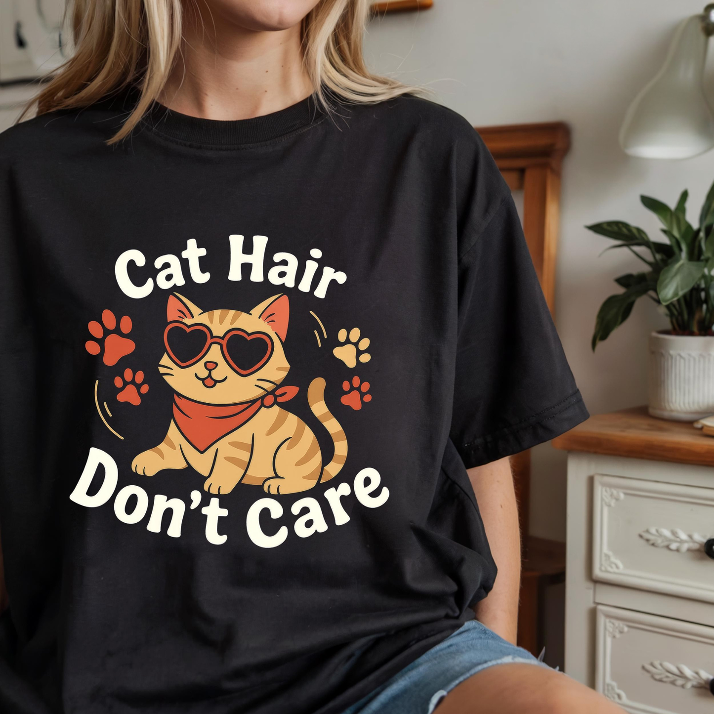 Cat Hair Don't Care T-Shirt