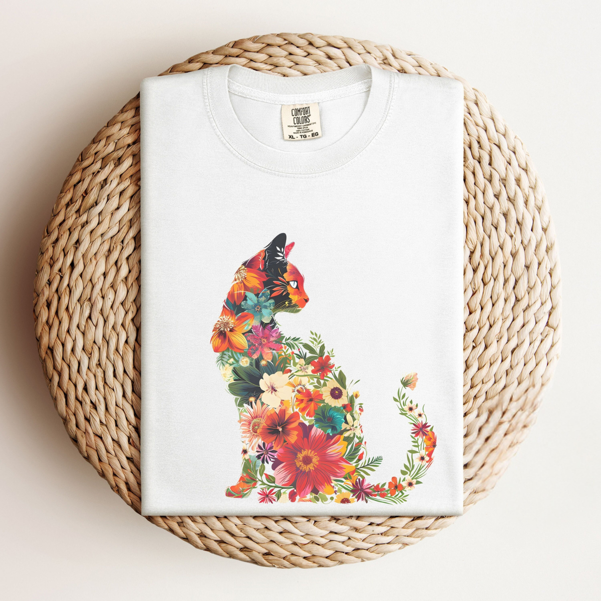Floral Cat Tee V6