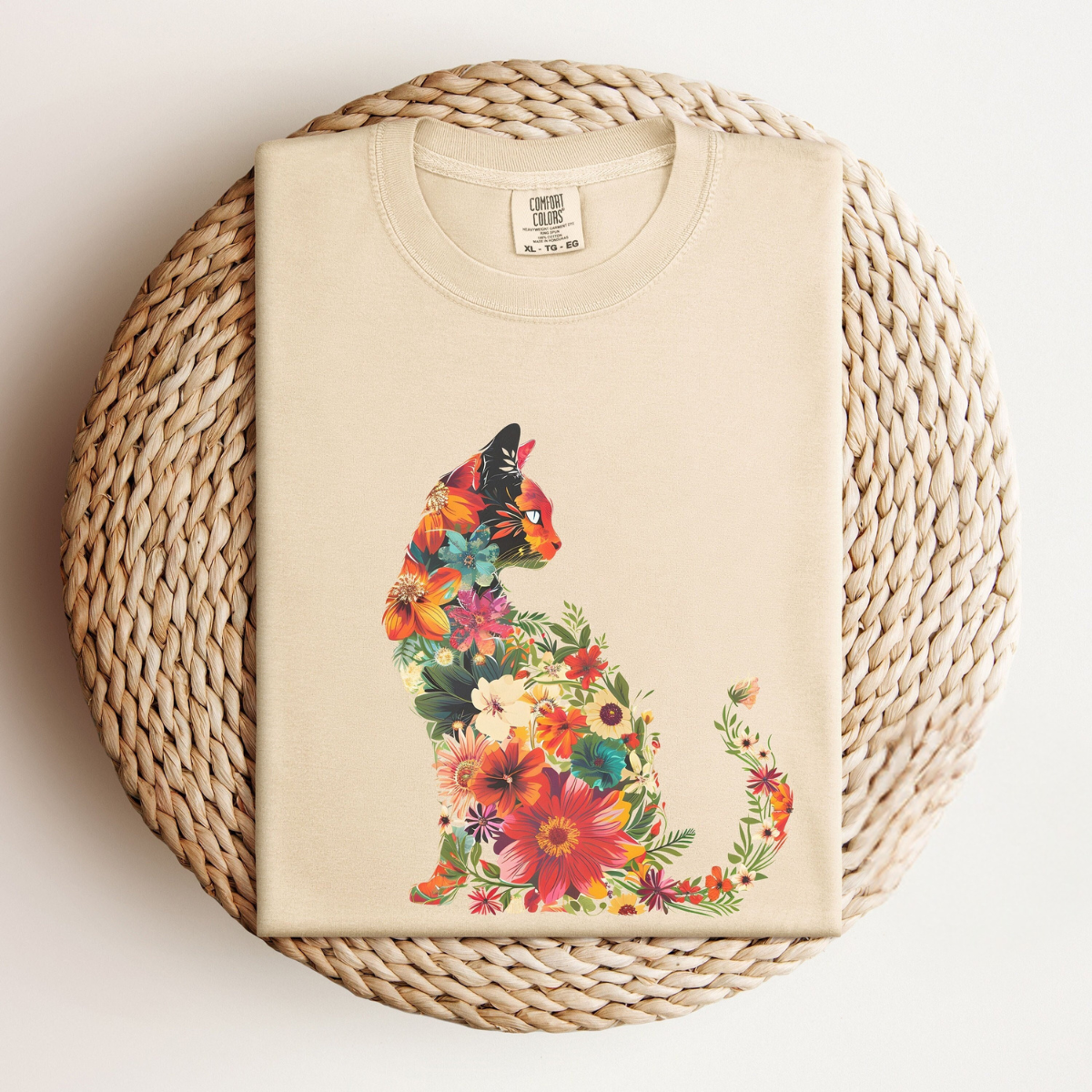 Floral Cat Tee V6
