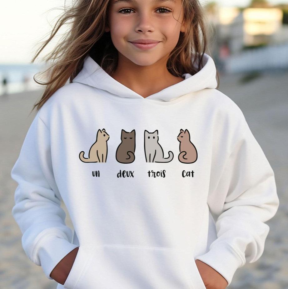 Un Deux Trois Cat Kids Hoodie