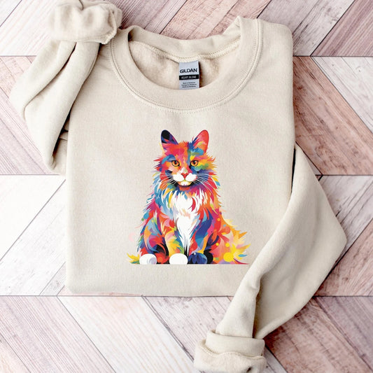 Floral Cat Sweater V6