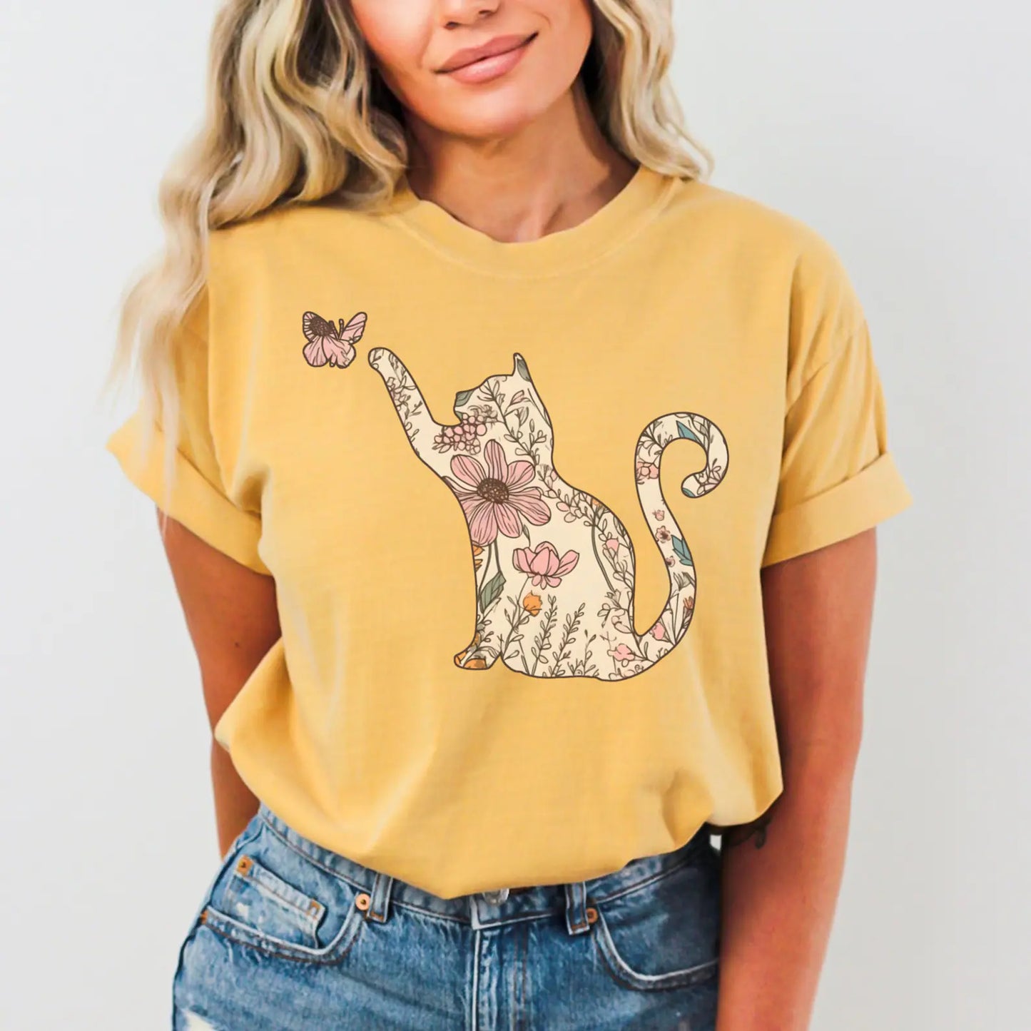 Floral Cat Tee V7