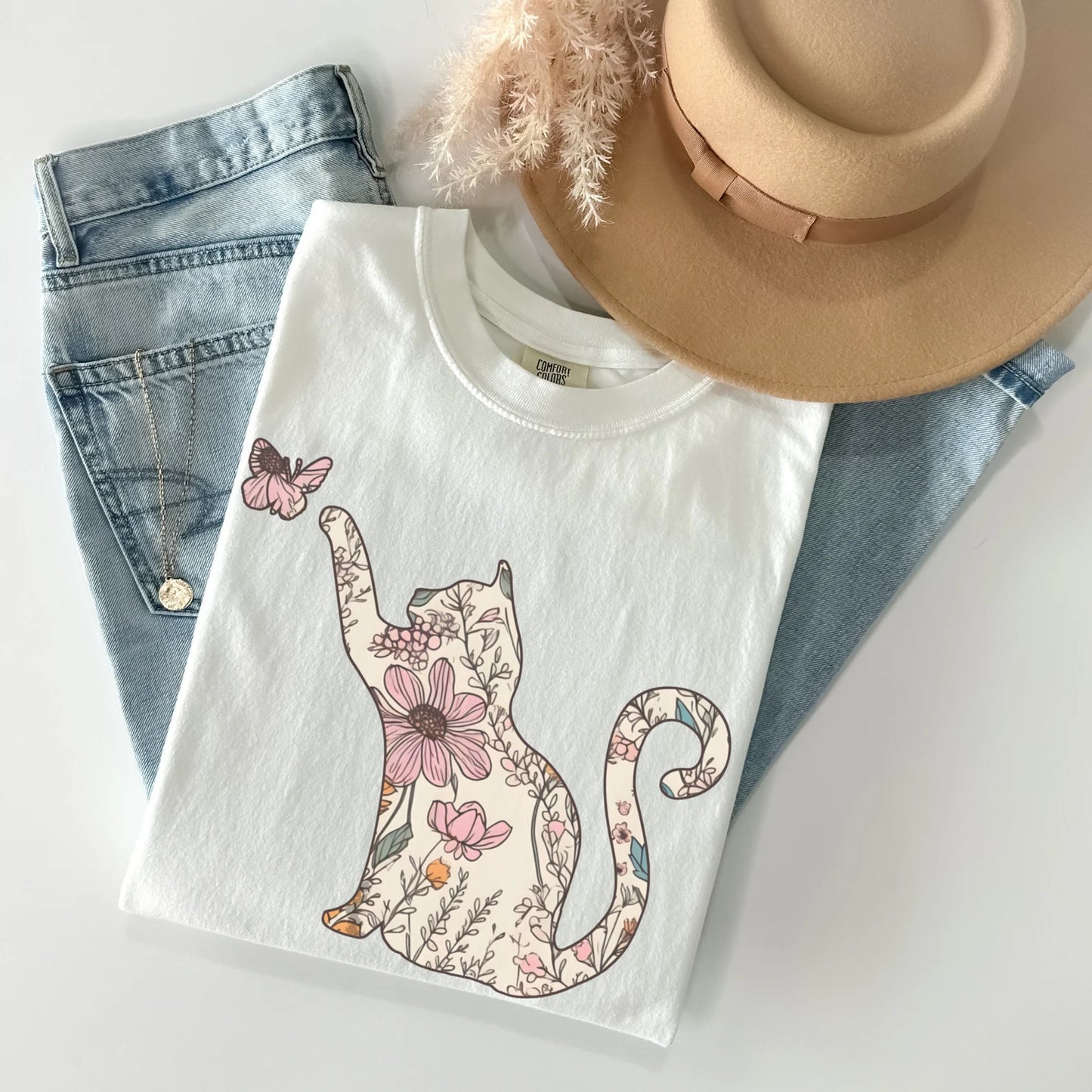 Floral Cat Tee V7