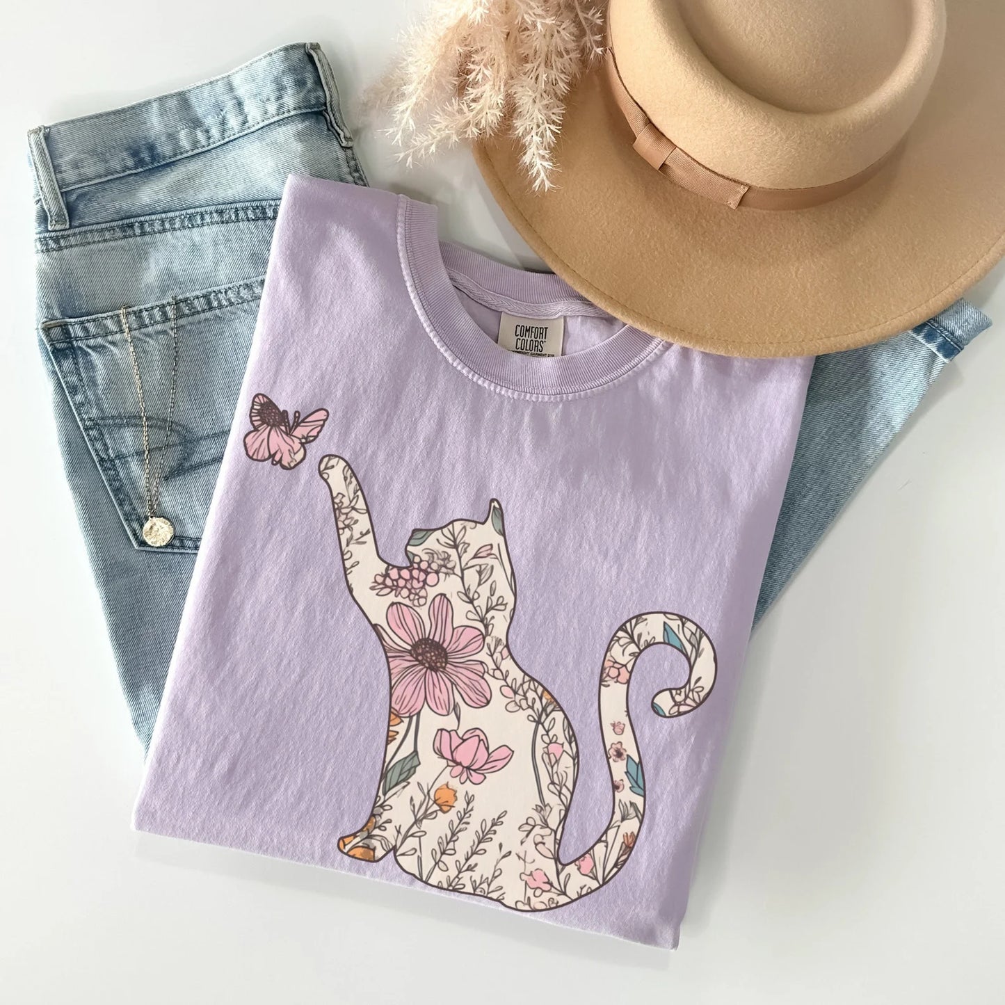 Floral Cat Tee V7
