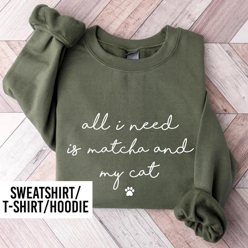 Cat Matcha Lover Sweater