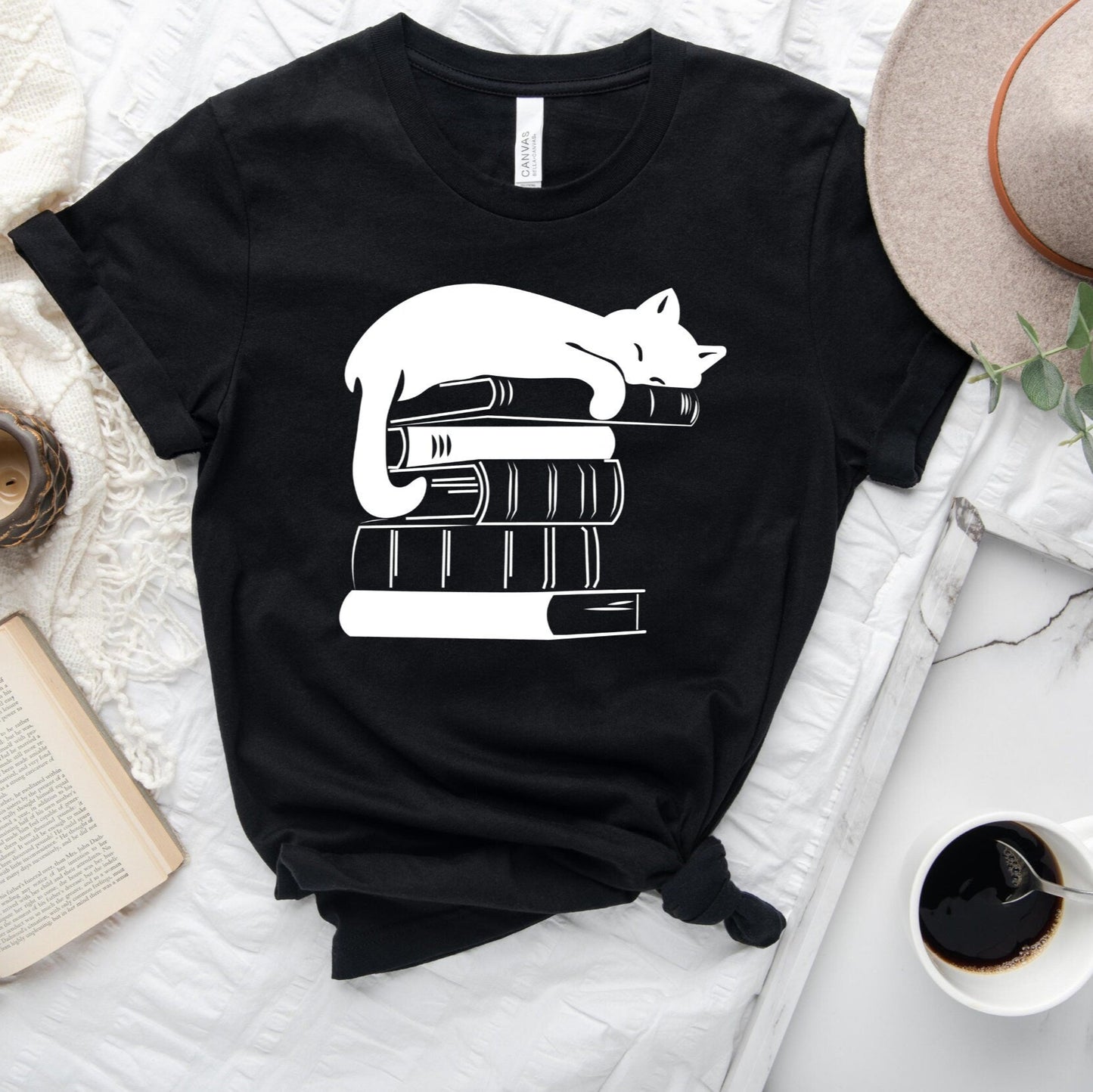 Cat Book Tee V5