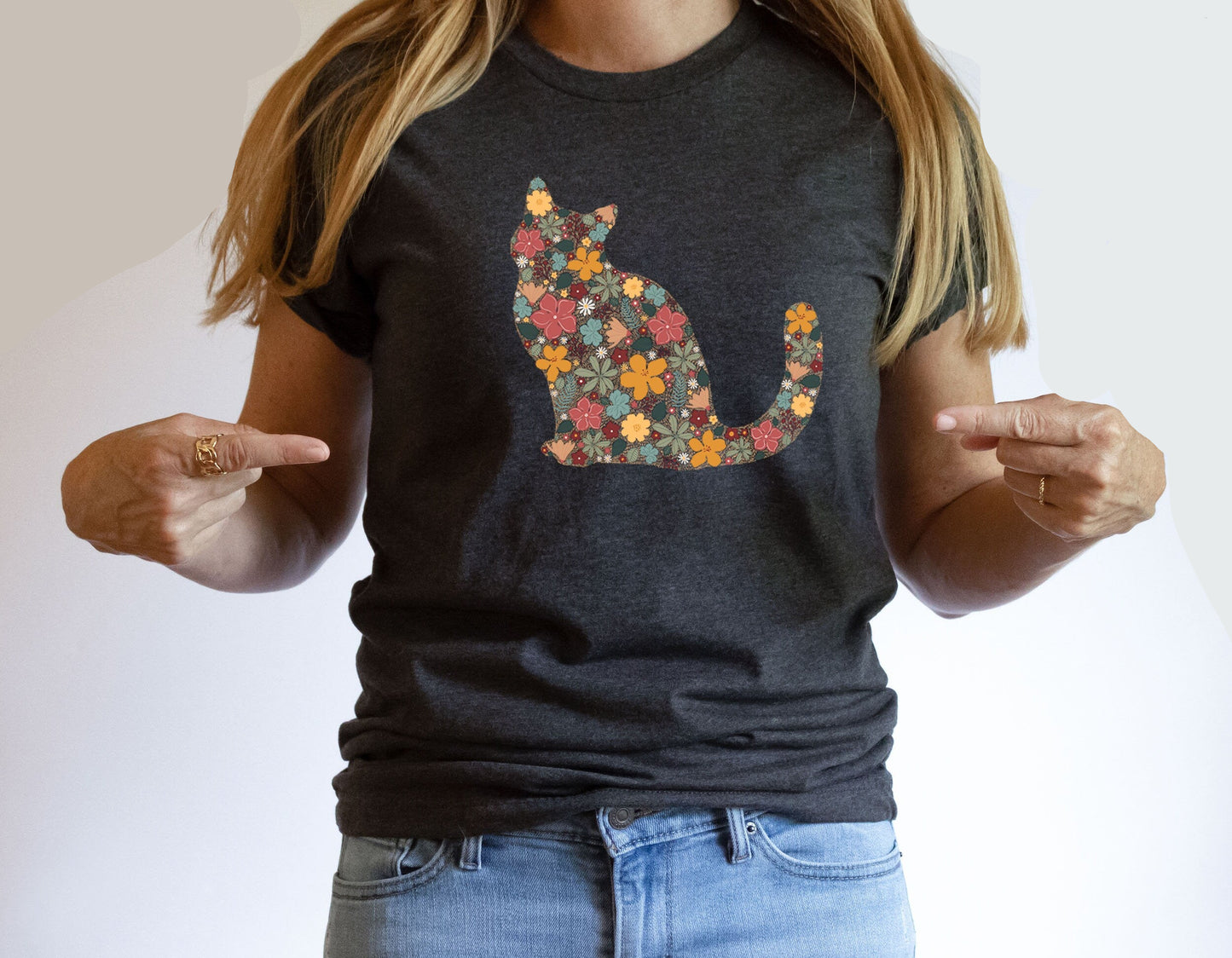 Floral Cat Mom Tee