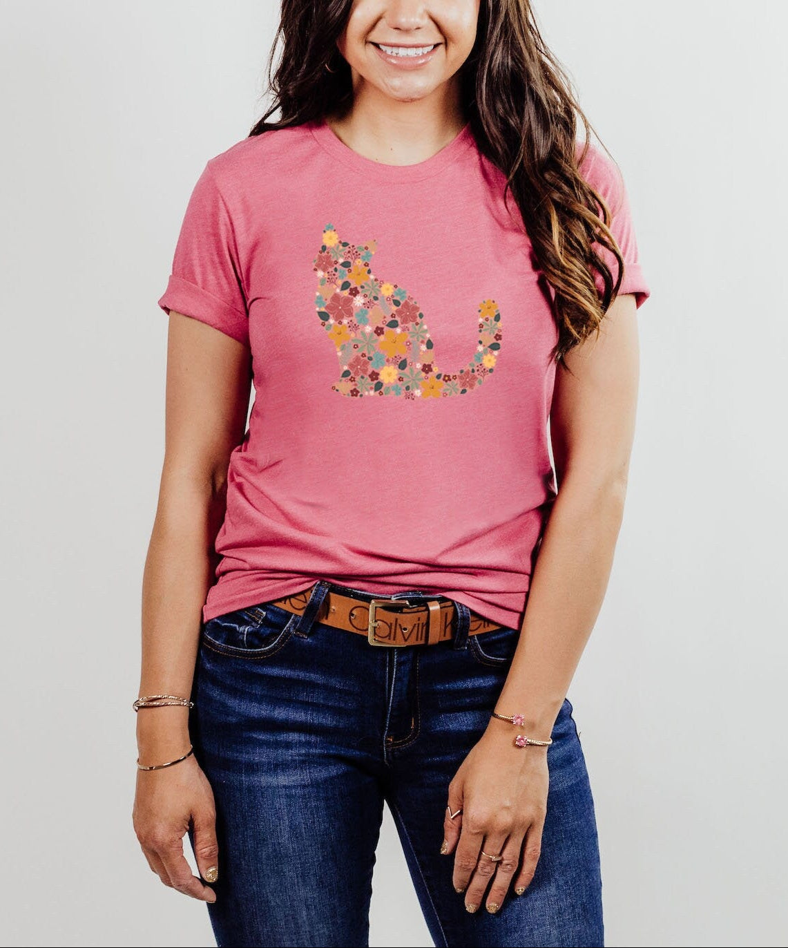 Floral Cat Mom Tee