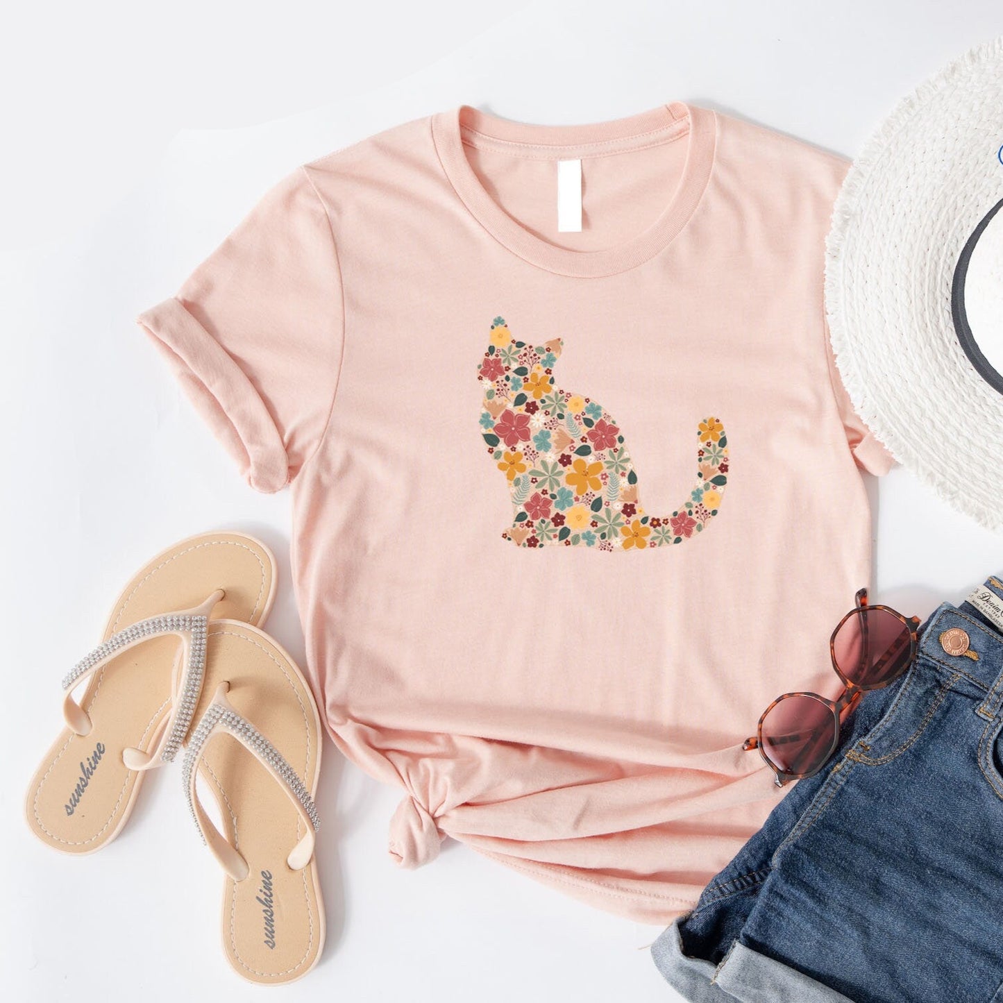 Floral Cat Mom Tee