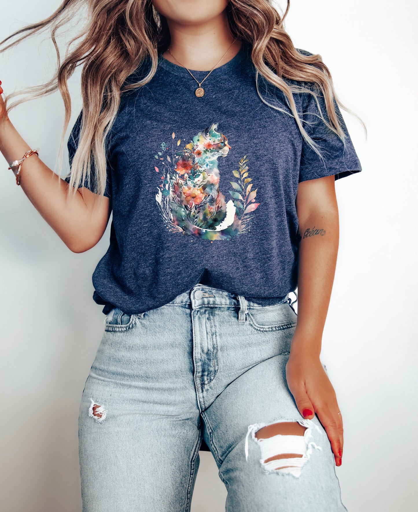 Floral Cat Mom Tee V2