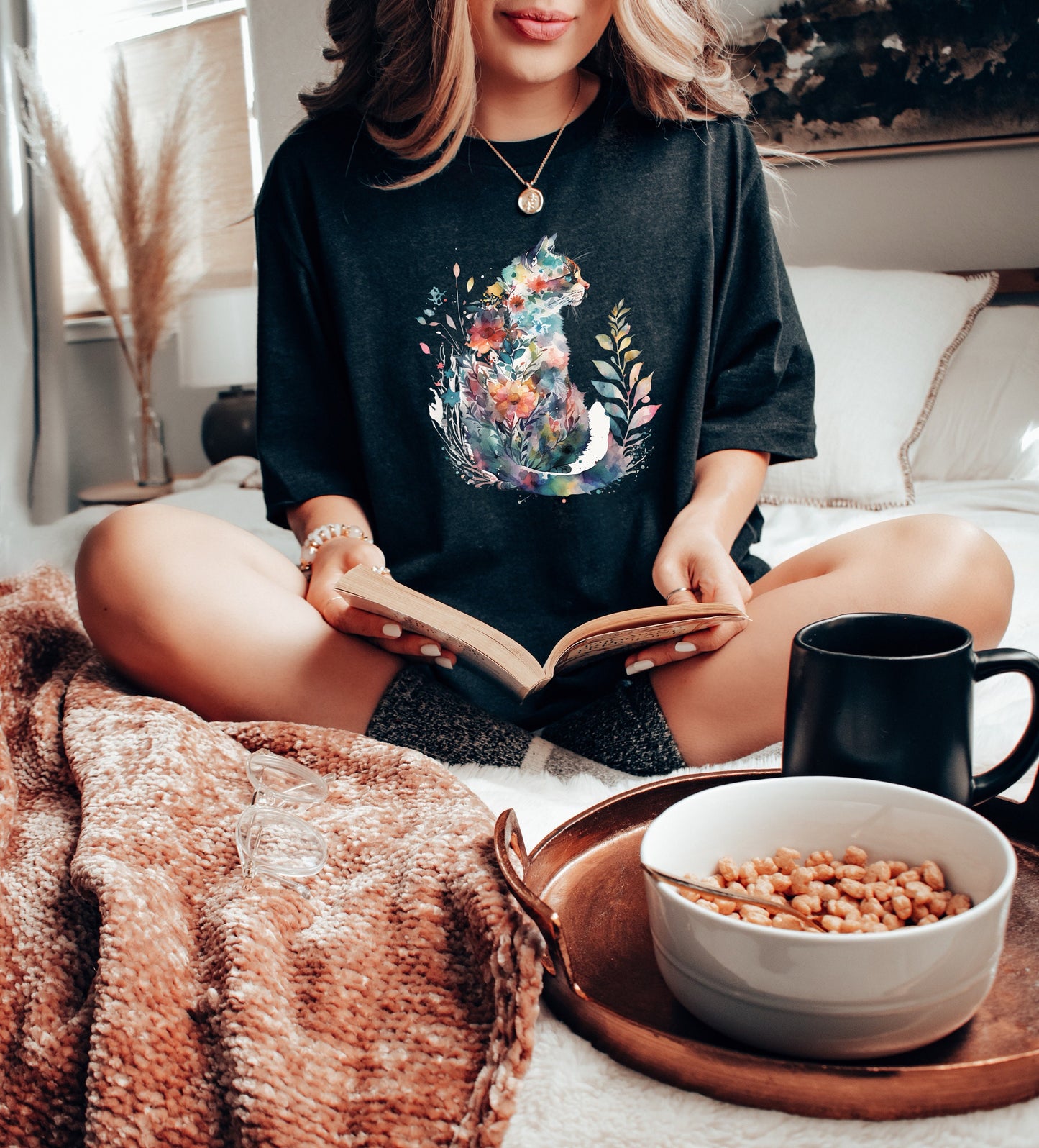 Floral Cat Mom Tee V2